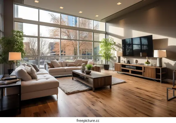 Bright and Airy Living Room with Modern Furnishings