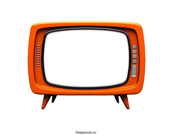 [Transparent Background PNG]Retro Orange Television Illustration