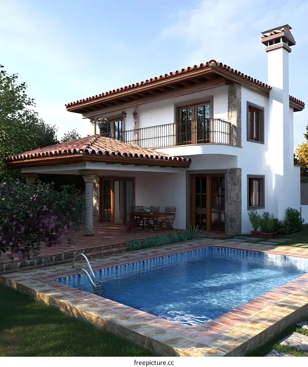 Modern Spanish Style Home with Swimming Pool