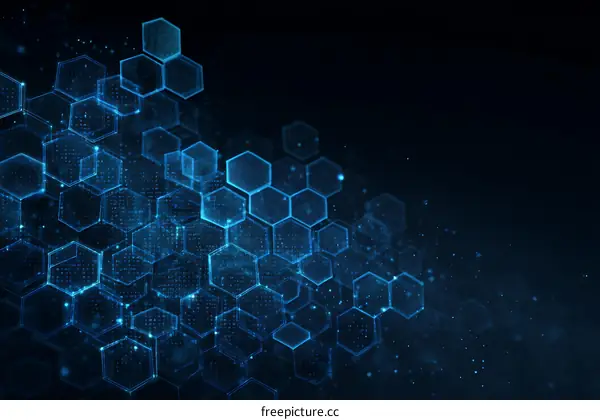 Abstract Hexagonal Geometric Digital Network Background