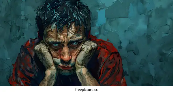 Digital Painting of a Man With Sad Eyes