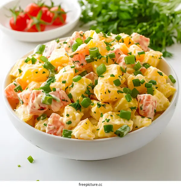 Delicious Potato Salad with Vegetables and Herbs