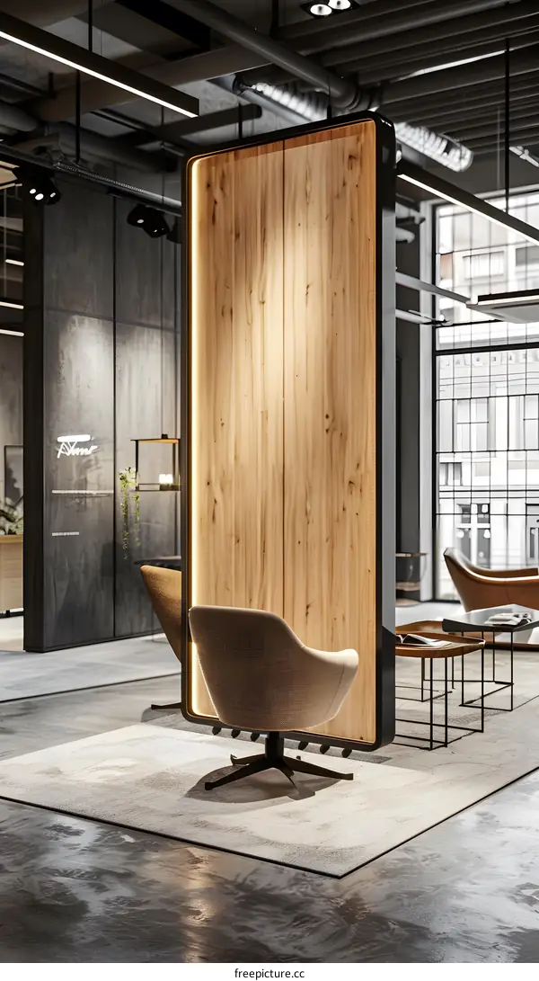 Modern Interior Design with Wooden Wall Panel