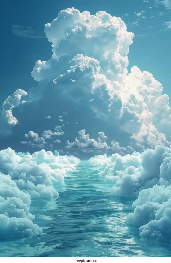 Heavenly Cloudscape Azure Waterway