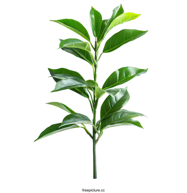 [Transparent Background PNG]Green leaves of a plant on a white background