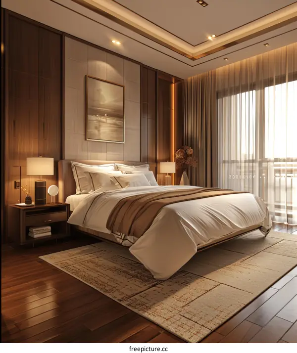 Modern Bedroom Interior Design with Warm Lighting