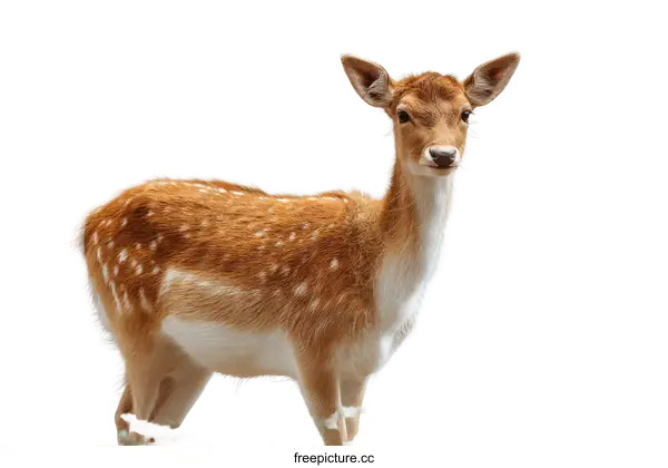 [Transparent Background PNG]Fawn Portrait Against a White Background
