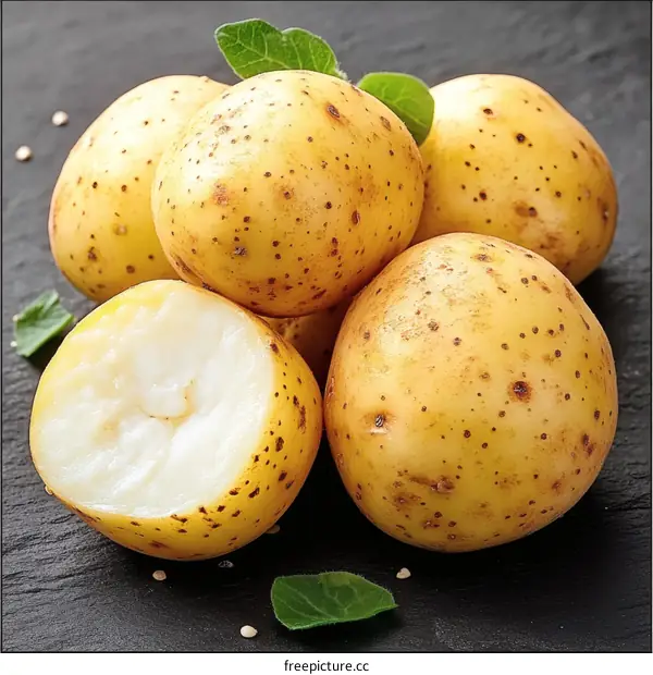 Fresh Potatoes Displayed Close Up