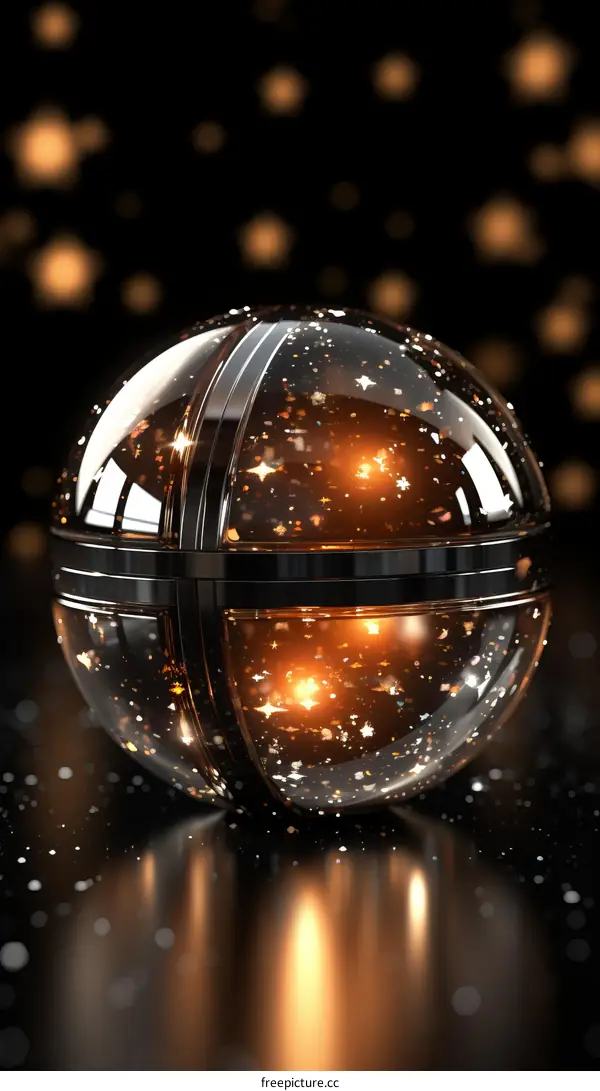 3D rendering of a glowing sphere with stars inside