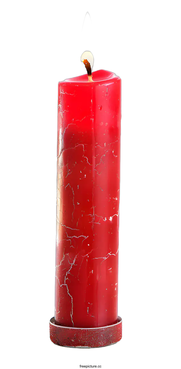 [Transparent Background PNG]Red Candle with White Background