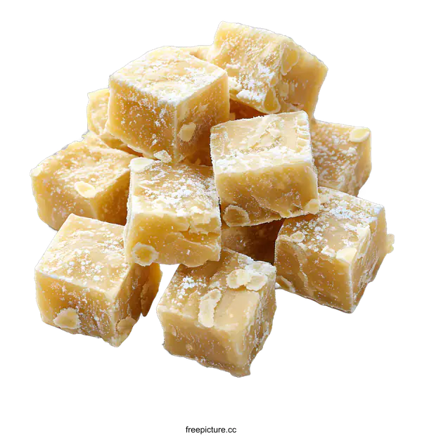 [Transparent Background PNG]A pile of delicious soft yellow toffee cubes