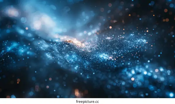 Eye-Catching Gold and Blue Particles Create an Abstract Background