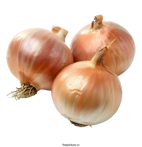 [Transparent Background PNG]Three brown onions