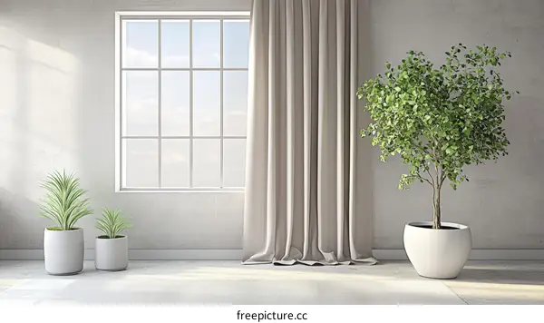 Modern Minimalist Interior Design with Plants