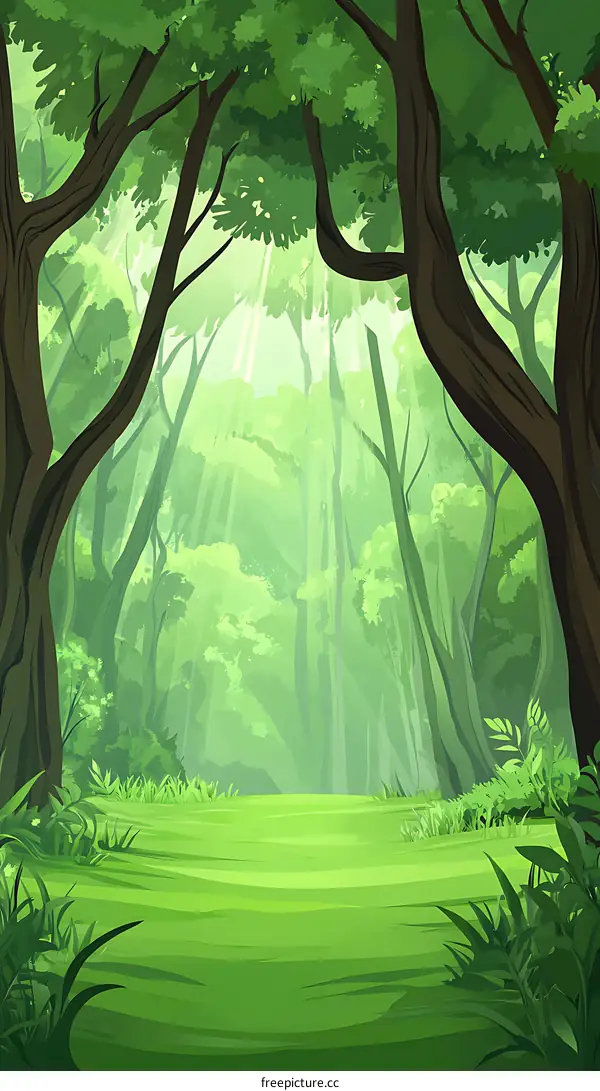 Sunlight Through The Forest