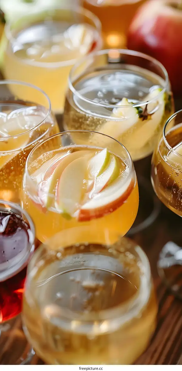 Apple Cider Sangria with Apple Slices