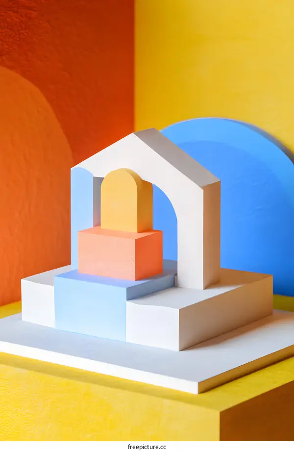 Abstract Geometric Shapes Background with Colorful Shapes