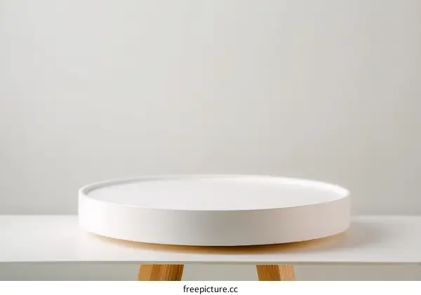 White Round Display Stand on a White Table