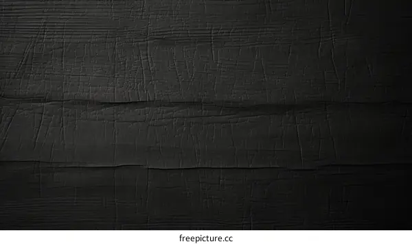 Black abstract background with dark gray crumpled paper texture