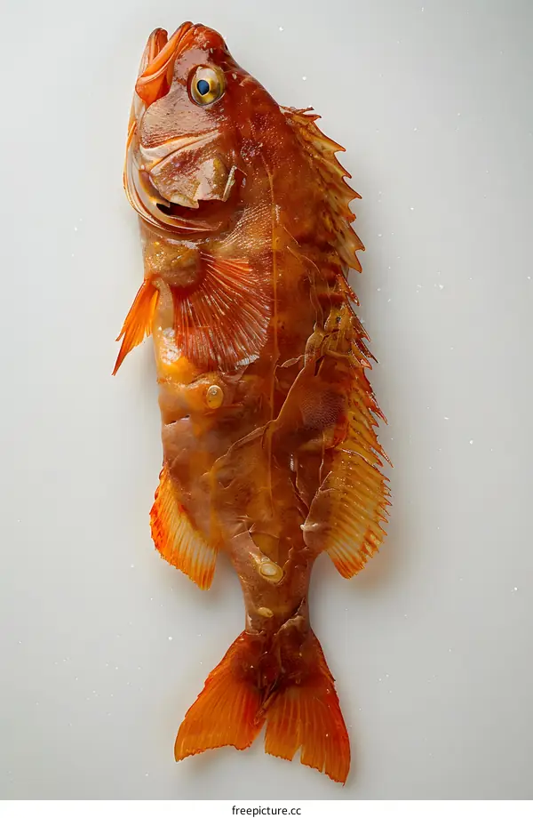 Red Fish on White Background