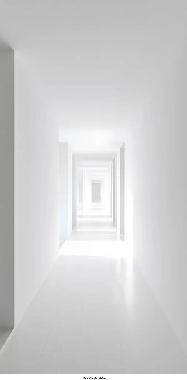 White Minimalist Corridor Abstract Architecture