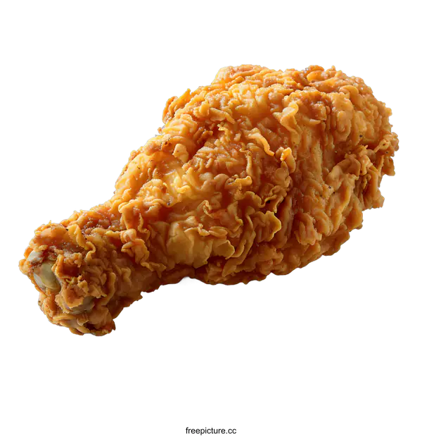 [Transparent Background PNG]Fried chicken drumstick isolated on white background