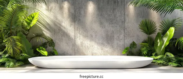 Modern Minimalist Tropical Empty Display Background