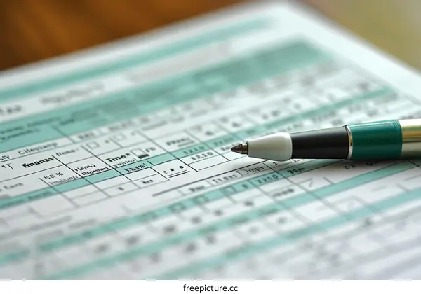 A pen on top of a tax form