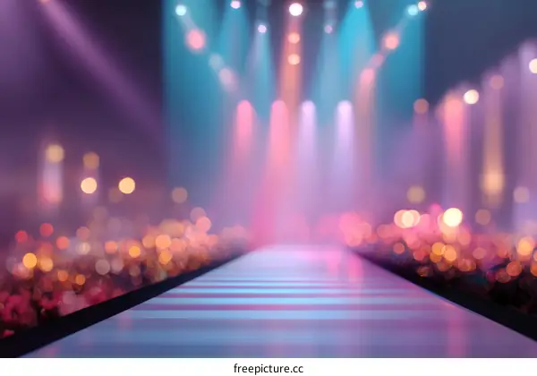 Fashion Show Stage with Colorful Lights