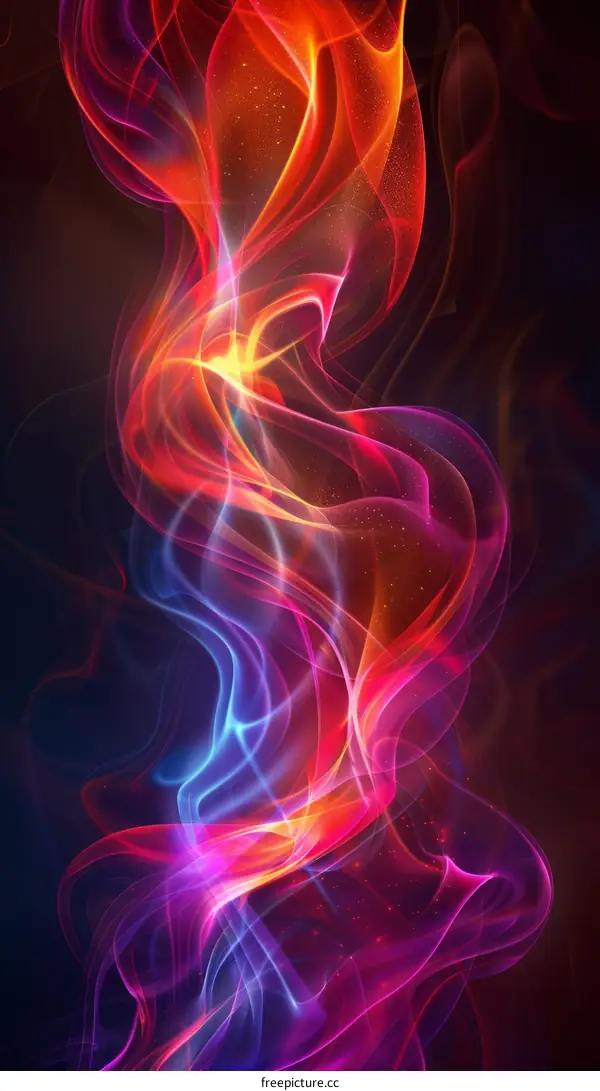 Colorful abstract background with smooth light curves