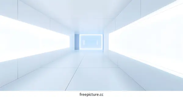 White Futuristic Corridor Interior Design