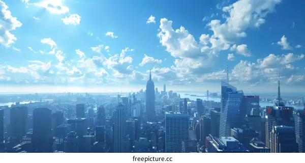 Panoramic View of New York City Skyline