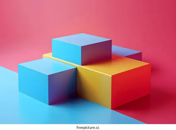 Colorful abstract geometric podium background