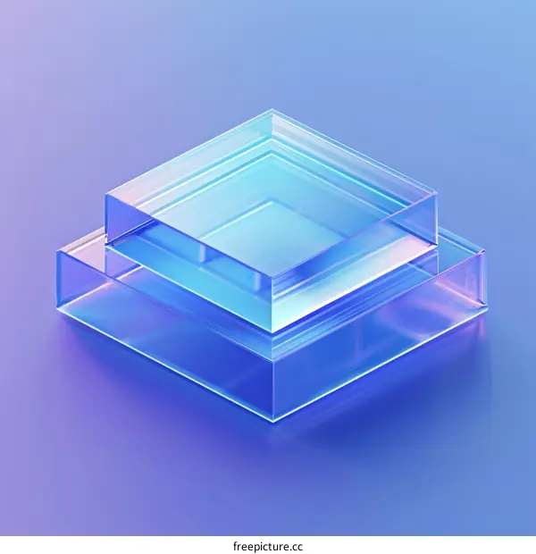 Blue and purple 3D rendered geometric shapes