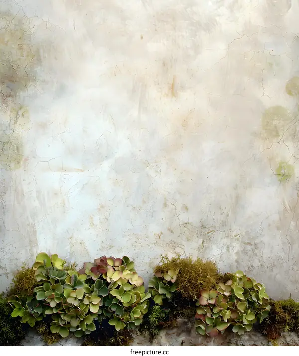 Vintage Background With Green Plants