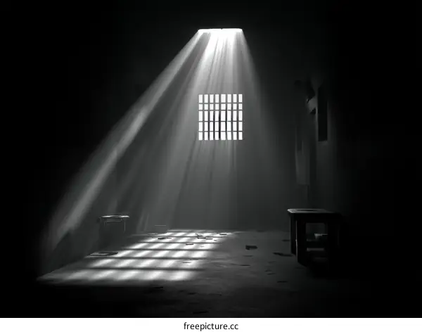 Prison Cell Sunlight Rays Illustration