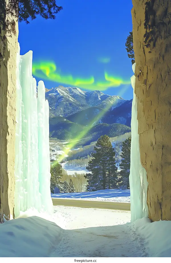 Mountain View Through Frozen Gateway