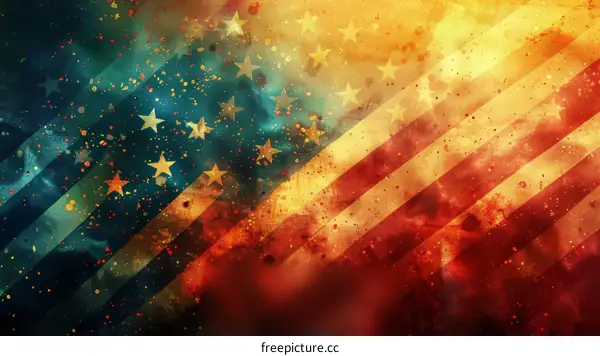American grunge flag background