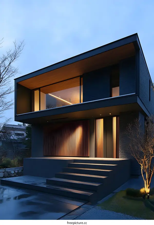 Modern Minimalist House Exterior Design With Wooden Accents