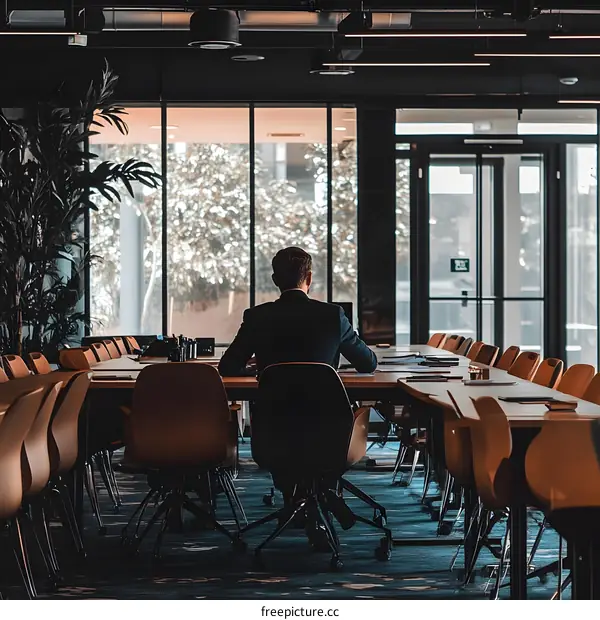 Businessman Sitting In A Meeting Room