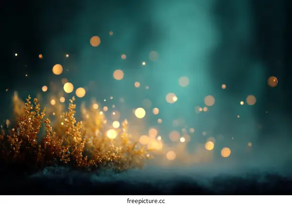 Golden Lights and Mysterious Background