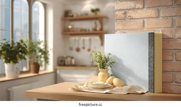 Modern Kitchen Scene with Insulation Panel
