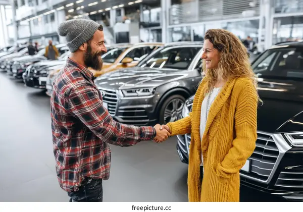 Business Dealership Car Sale Handshake