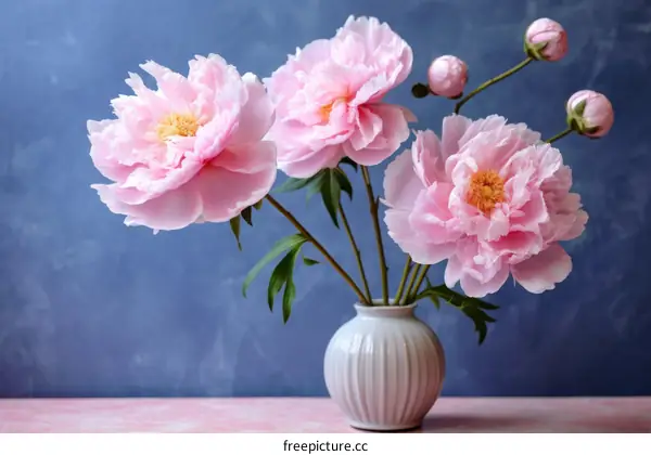 Pink peonies in a vase