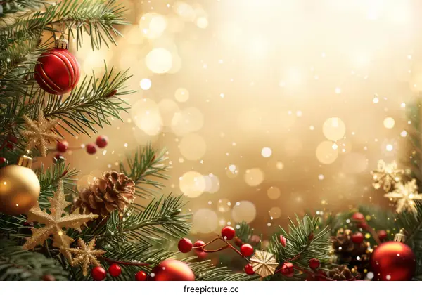 Christmas Tree Adorned with Ornaments and Lights