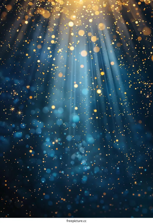 Gold Particles Bokeh Glitter Sparkly Light Background
