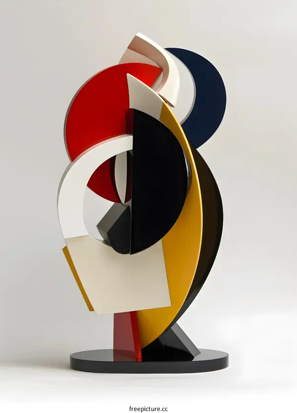Modern Abstract Sculpture with Bold Colors
