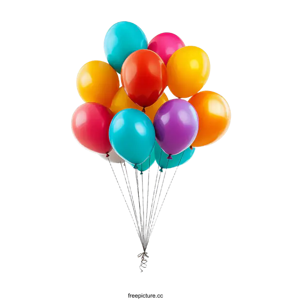 [Transparent Background PNG]Colorful Bunch of Party Balloons