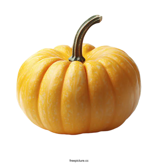 [Transparent Background PNG]Close-up View of a Vibrant Yellow Pumpkin