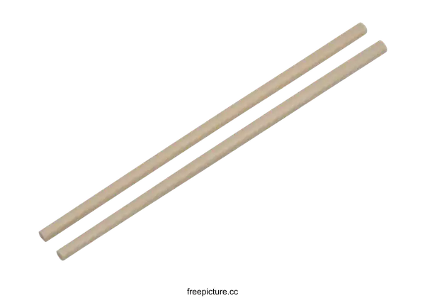 [Transparent Background PNG]Pair of Natural Wooden Chopsticks